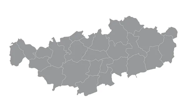 Administrativní Mapa Brabant Wallon Izolovaná Bílém Pozadí Belgie — Stockový vektor