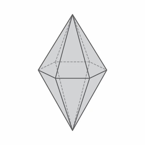 Bipiramide Esagonale Forma Geometrica Isolata Sfondo Bianco — Vettoriale Stock