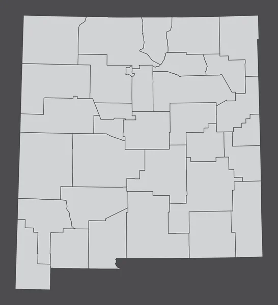 Stato Del Nuovo Messico Stati Uniti Mappa Amministrativa Isolata Sfondo — Vettoriale Stock