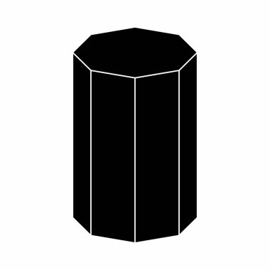 Sekizgen prizma simgesi, geometrik şekil beyaz arkaplanda izole