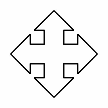 4 crossed arrow icon isolated on white background