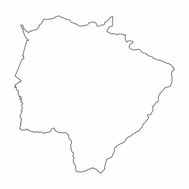 Mato Grosso do Sul State outline map isolated on white background, Brazil