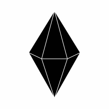 A black and white Hexagonal bipyramid geometric icon