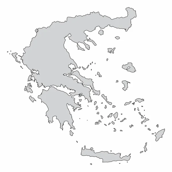 Ελλάδα Χάρτης Πλαίσιο Απομονωμένος Λευκό Φόντο — Διανυσματικό Αρχείο