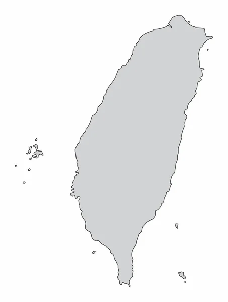 Taiwan Outline Map Isolated White Background — Stock vektor