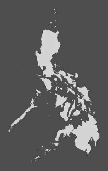Filippine Silhouette Mappa Isolata Sfondo Scuro — Vettoriale Stock