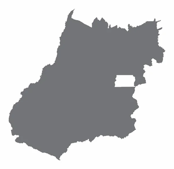 Goias State Map Siluett Isolerad Vit Bakgrund Brasilien — Stock vektor