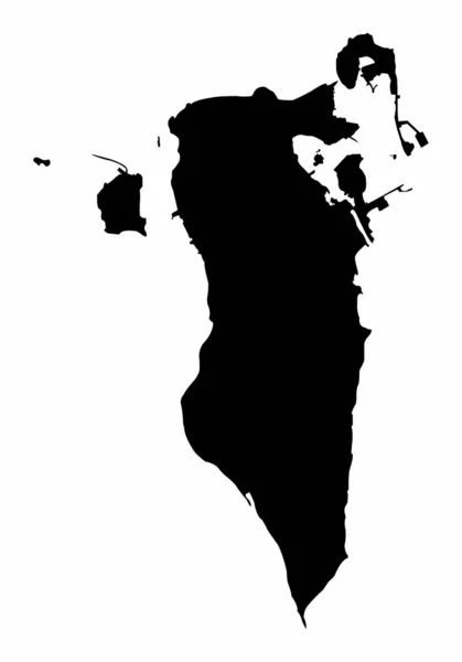 Bahreïn Carte Silhouette Isolée Sur Fond Blanc — Image vectorielle