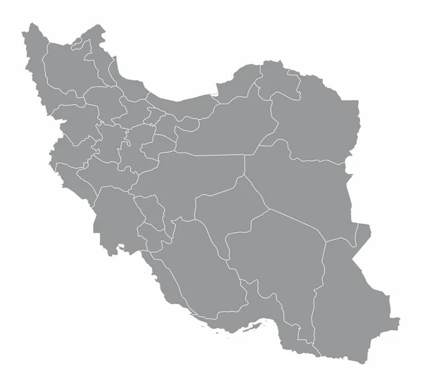 Адміністративна Карта Ірану Ізольована Білому Тлі — стоковий вектор
