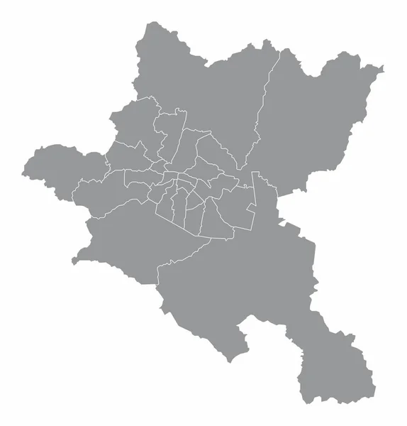 Mapa Administrativo Sofía Aislado Sobre Fondo Blanco Bulgaria — Archivo Imágenes Vectoriales