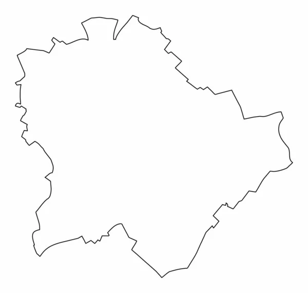 Мапа Будапешта Ізольована Білому Тлі — стоковий вектор