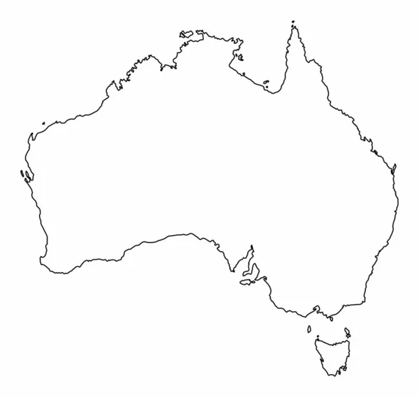 Карта Австралии Изолирована Белом Фоне — стоковый вектор