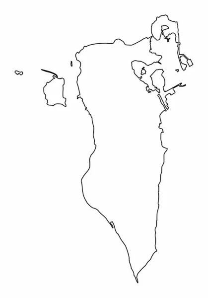 Карта Бахрейна Изолирована Белом Фоне — стоковый вектор