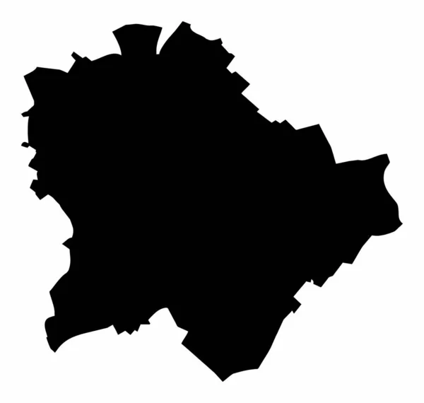 ブダペスト地図シルエット ハンガリー — ストックベクタ