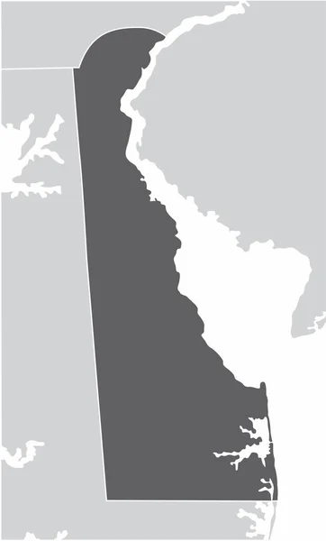 Región Del Estado Delaware Con Silueta Del Mapa — Archivo Imágenes Vectoriales