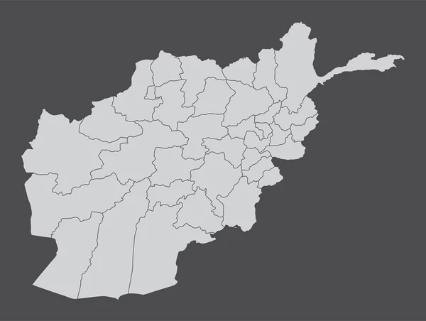 Afganistan Idari Haritası Koyu Arkaplanda Izole Edildi — Stok Vektör