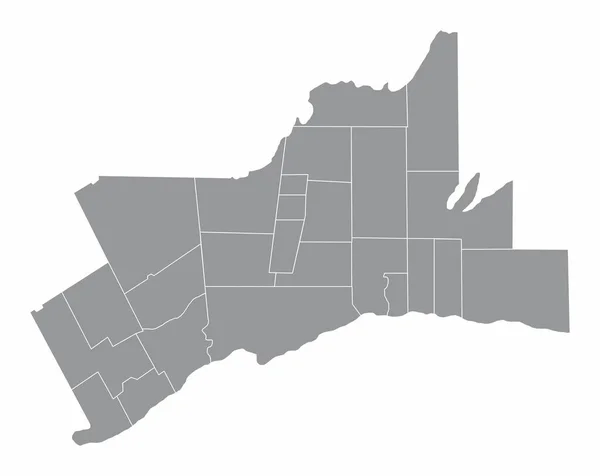 Mapa Grande Toronto Isolado Sobre Fundo Branco —  Vetores de Stock