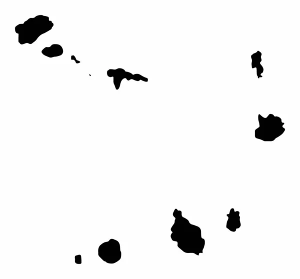 Карта Силуету Кабо Верде Ізольована Білому Тлі — стоковий вектор