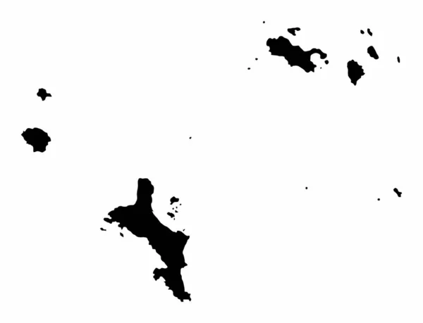 Carte Des Seychelles Silhouette Isolée Sur Fond Blanc — Image vectorielle