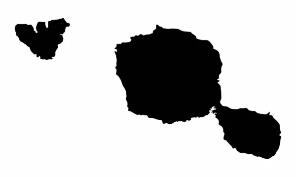 タヒチ地図のシルエットは白地に孤立 — ストックベクタ