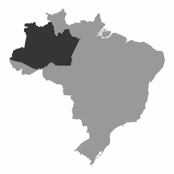 Amazonas Mappa Stato Brasile Sfondo Bianco — Vettoriale Stock