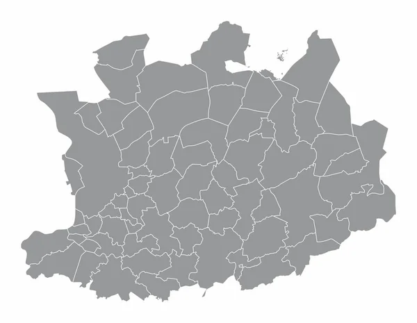 白い背景に隔離されたアントワープ行政地図 — ストックベクタ
