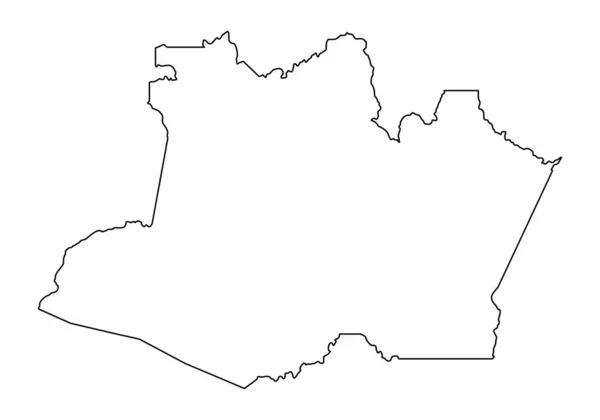 アマゾン州 ブラジルの白い背景に隔離されたアウトラインマップ — ストックベクタ