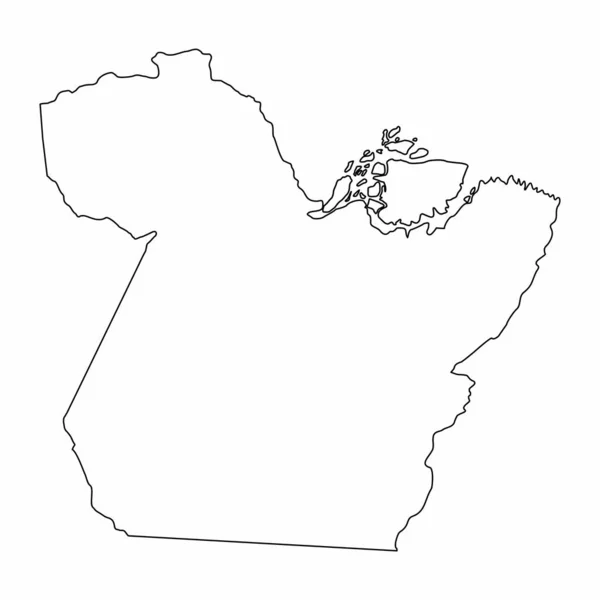 Para State Obrys Mapy Izolované Bílém Pozadí Brazílie — Stockový vektor
