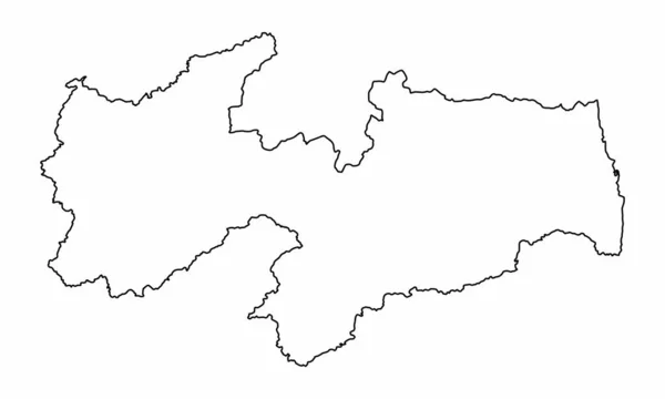 Paraiba State Översikt Karta Isolerad Vit Bakgrund Brasilien — Stock vektor