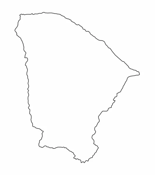 Ceara State Skiss Karta Isolerad Vit Bakgrund Brasilien — Stock vektor
