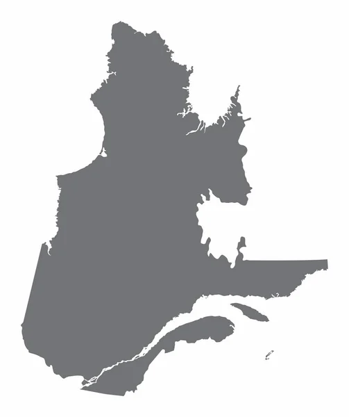 ケベック州地図シルエットカナダの白い背景に隔離された — ストックベクタ