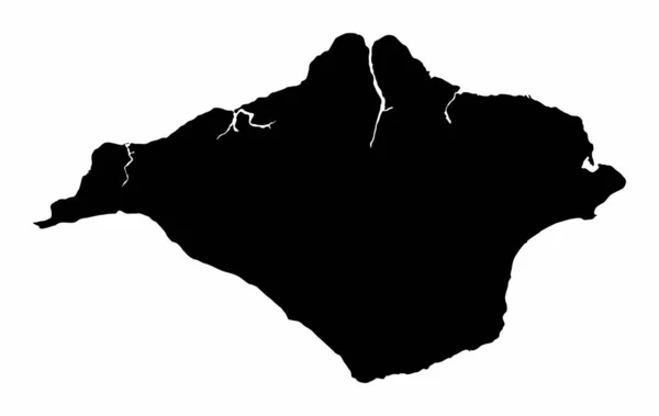 Силуэт Карты Острова Уайт Изолирован Белом Фоне — стоковый вектор