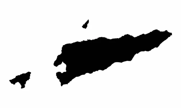 Timor Est Silhouette Mappa Isolata Sfondo Bianco — Vettoriale Stock