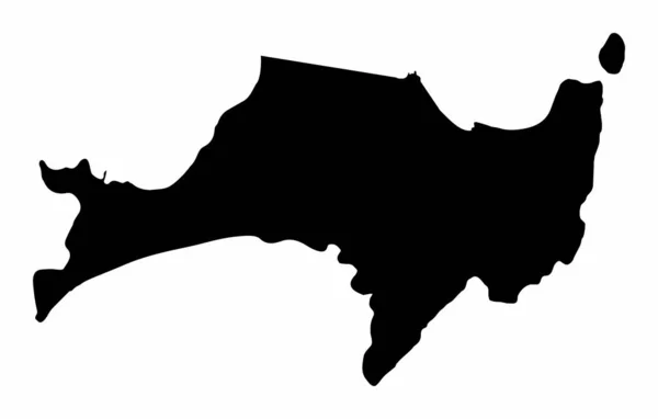 Jervis Bay Territory Map Silhouette Απομονωμένη Λευκό Φόντο Αυστραλία — Διανυσματικό Αρχείο