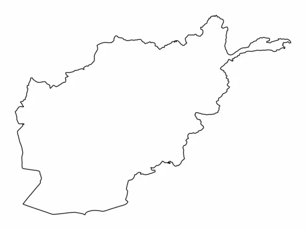アフガニスタン地図の輪郭は白い背景に孤立している — ストックベクタ