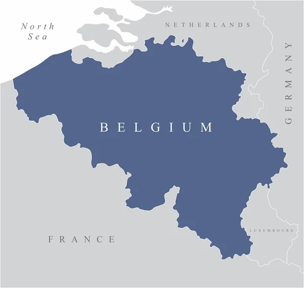 Mapa Destacado Bélgica Europa — Vetor de Stock