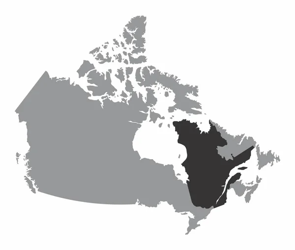 Карта Квебека Канаде Белом Фоне — стоковый вектор