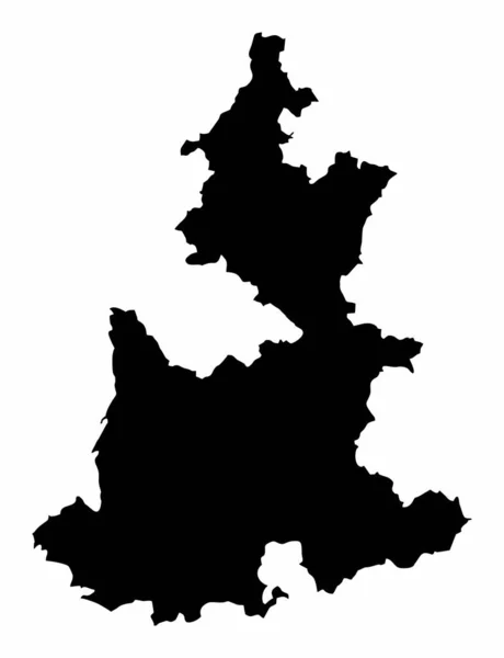 Puebla State Karta Siluett Isolerad Vit Bakgrund Mexiko — Stock vektor