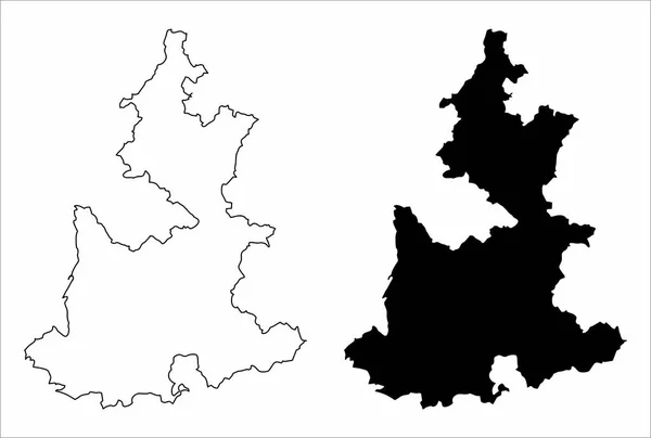 Die Schwarz Weiß Landkarten Des Bundesstaates Puebla Mexiko — Stockvektor