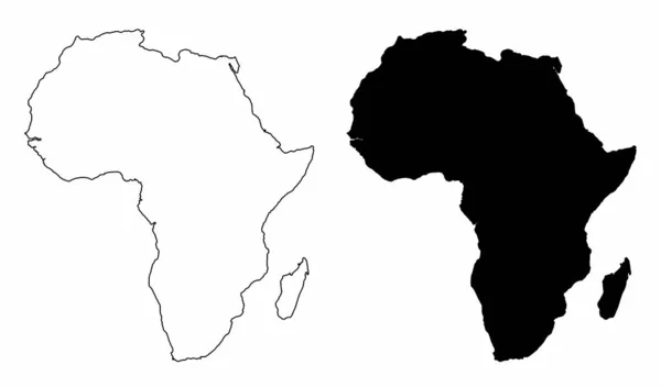 Die Schwarz Weiß Silhouette Afrikas — Stockvektor