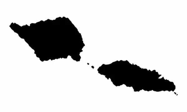 Samoa Mapa Silueta Izolované Bílém Pozadí — Stockový vektor