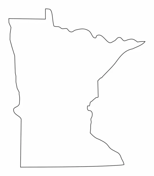 Minnesota Mapa Obrys Izolované Bílém Pozadí — Stockový vektor