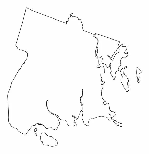 Profilo Della Mappa Del Bronx Isolato Sfondo Bianco New York — Vettoriale Stock