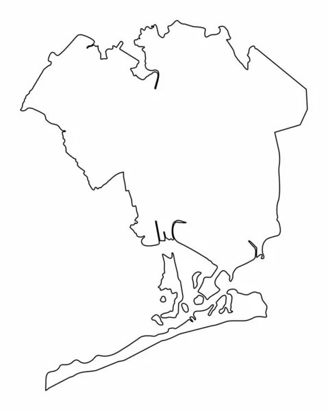 План Города Квинс Белом Фоне Нью Йорк — стоковый вектор