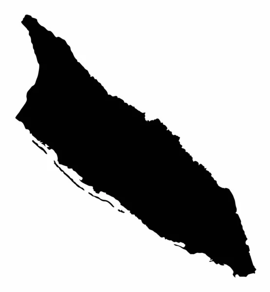 Silueta Mapa Aruba Aislada Sobre Fondo Blanco — Vector de stock