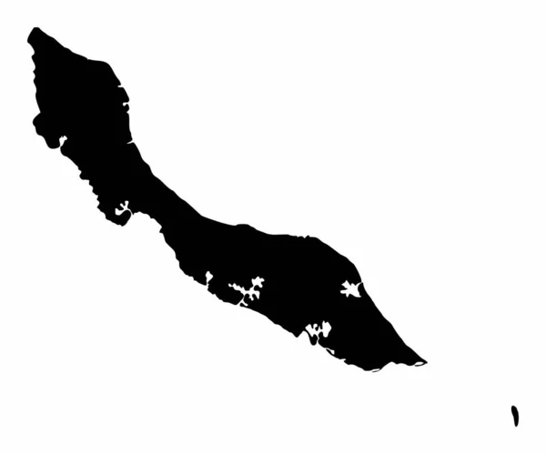 在白色背景下孤立的库拉索岛地图轮廓 — 图库矢量图片