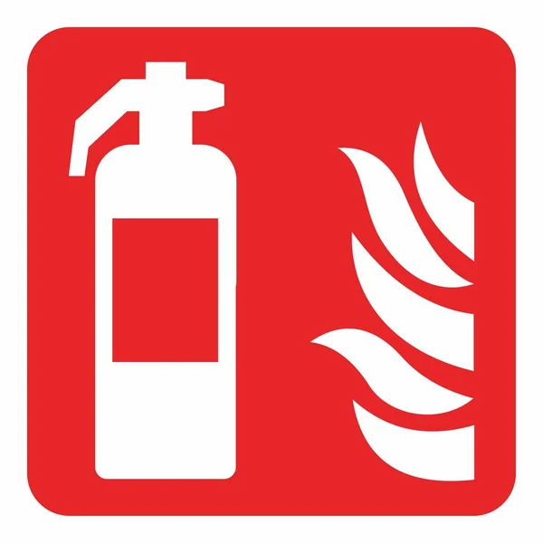 Εικόνα Πινακίδας Πυροσβεστήρα Που Απομονώνεται Λευκό Φόντο — Διανυσματικό Αρχείο
