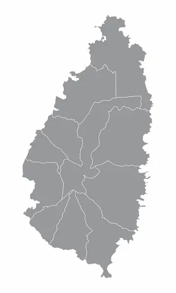 Santa Lúcia Mapa Administrativo Isolado Sobre Fundo Branco — Vetor de Stock