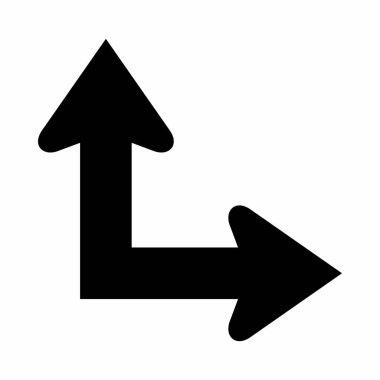 Üst Sağ Ok simgesi beyaz arkaplanda izole edildi