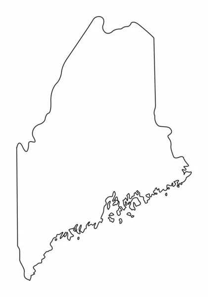 Beyaz Arkaplanda Izole Edilmiş Maine Haritası — Stok Vektör
